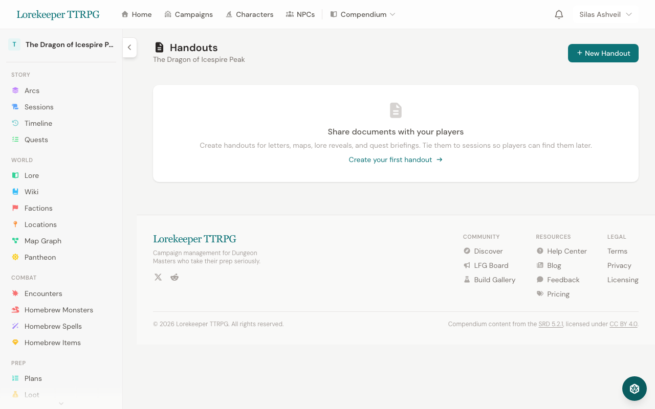 Campaign handouts list